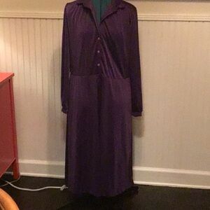 R&K originals vintage dress. Fit and flare. Purple/eggplant color. Polyester.
